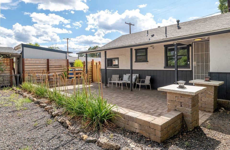 Exterior of the front with a nice patio