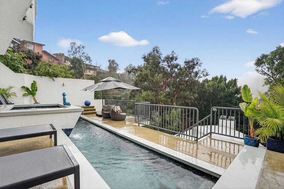 Pool / Spa -- Top floor with outstanding sunset views of the Hollywood Hills.