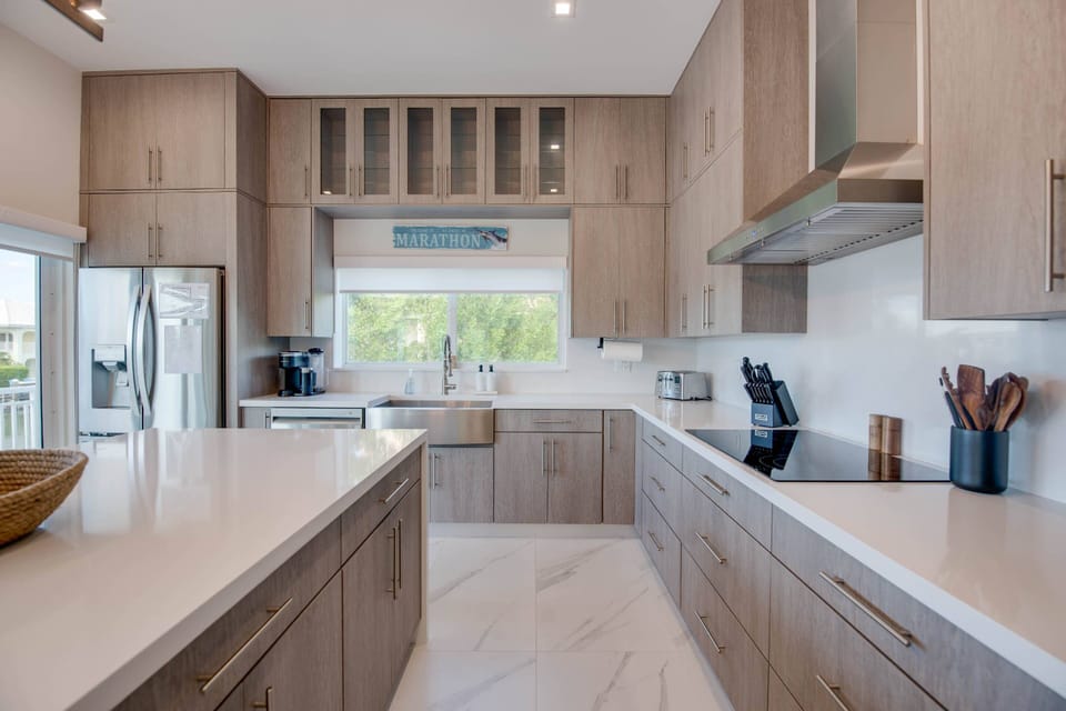 The large kitchen at Sweet Dreams is designed to inspire your inner chef, making cooking and entertaining a joy.
