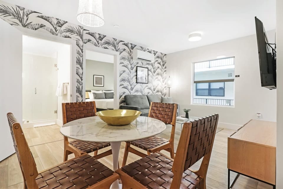 Dining area has seating for 4
