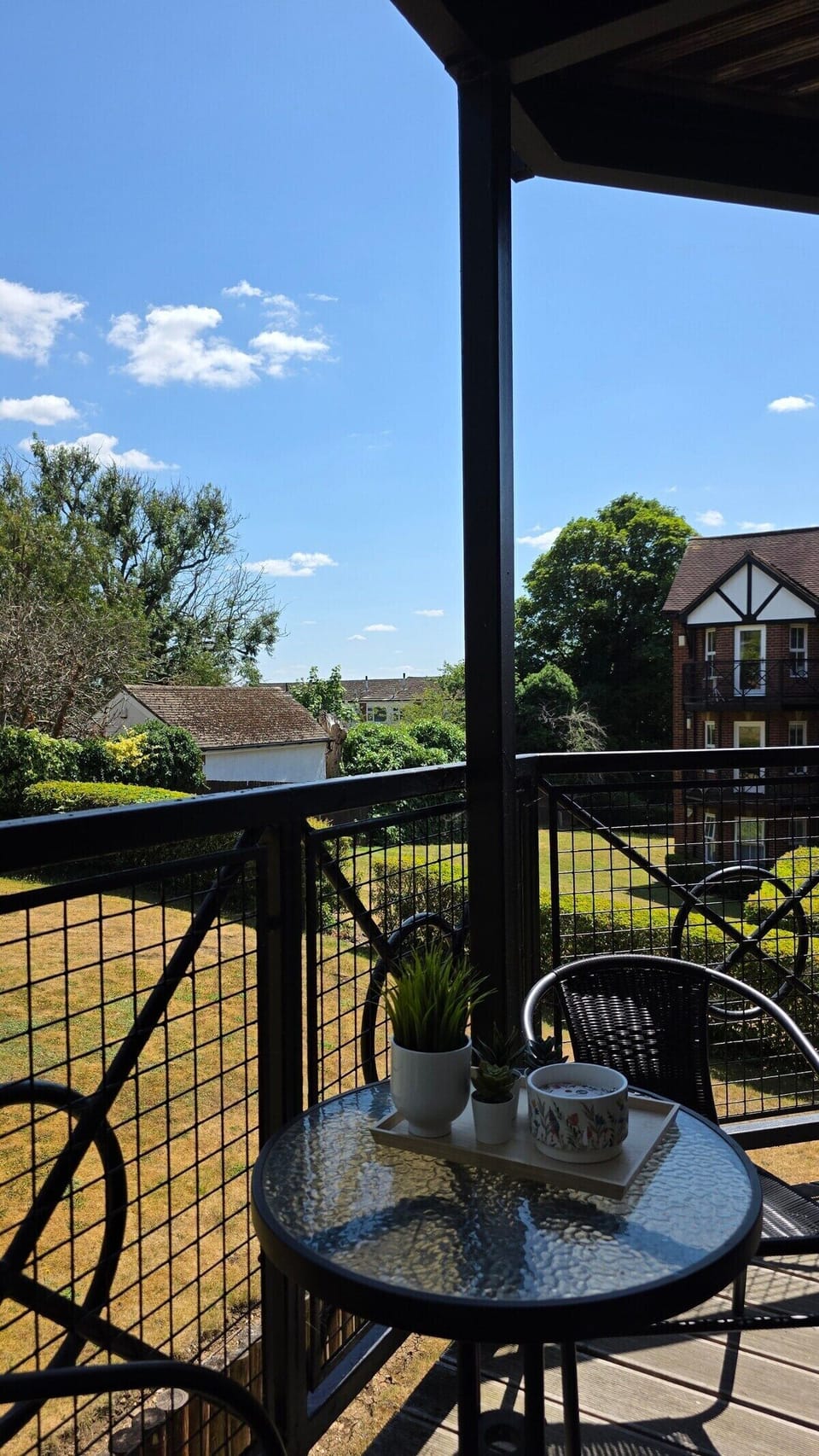 Here's the crown jewel of this apartment, the lovely balcony space! Perfect for starting your day with a morning coffee, or unwinding in the evening with dinner and drinks.