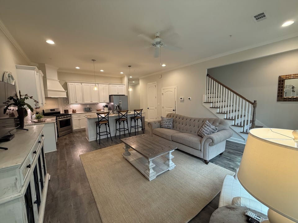 Living Area and Kitchen.