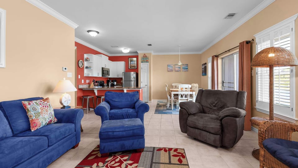 Your kitchen and dining area open right up to your spacious living room. 