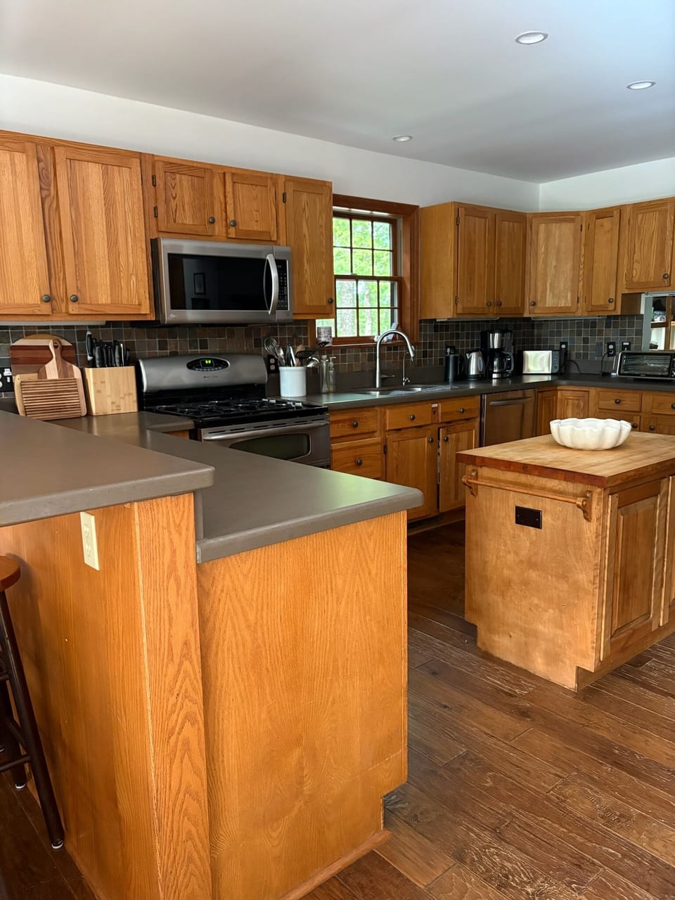 The kitchen is well-equipped and spacious.