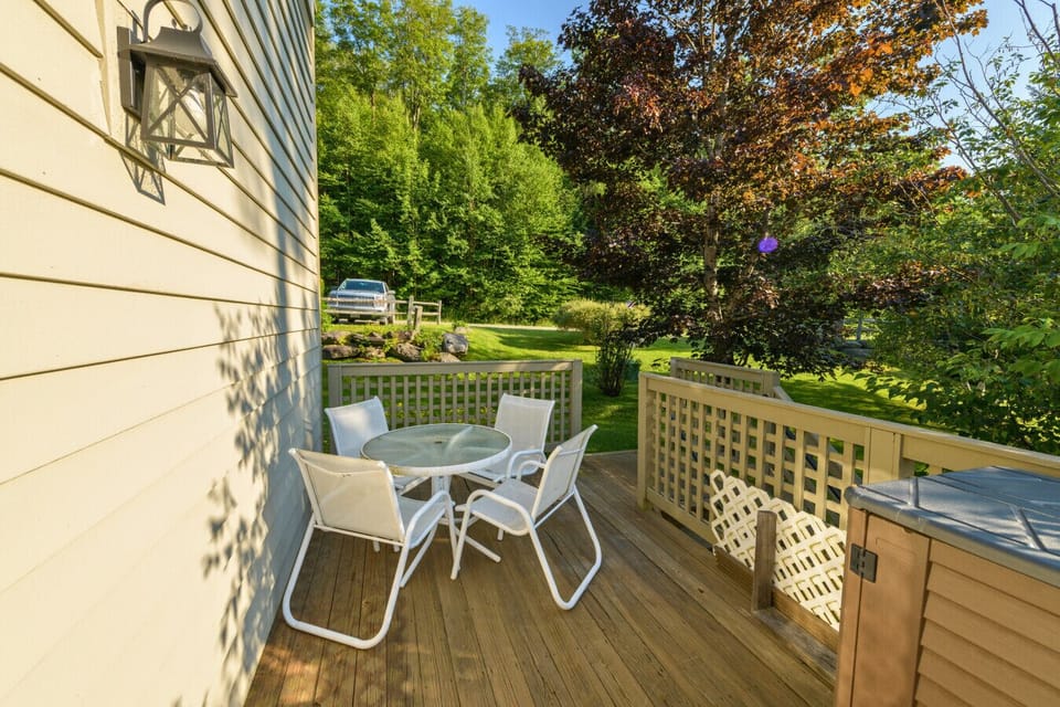 Outdoor seating and dining area
