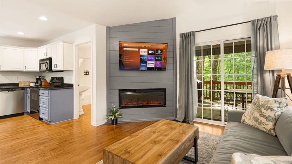 Stream your favorites in style with a full entertainment setup and modern amenities.