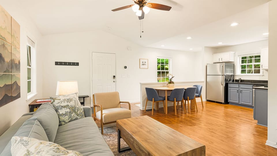 Open concept living makes gathering convenient.