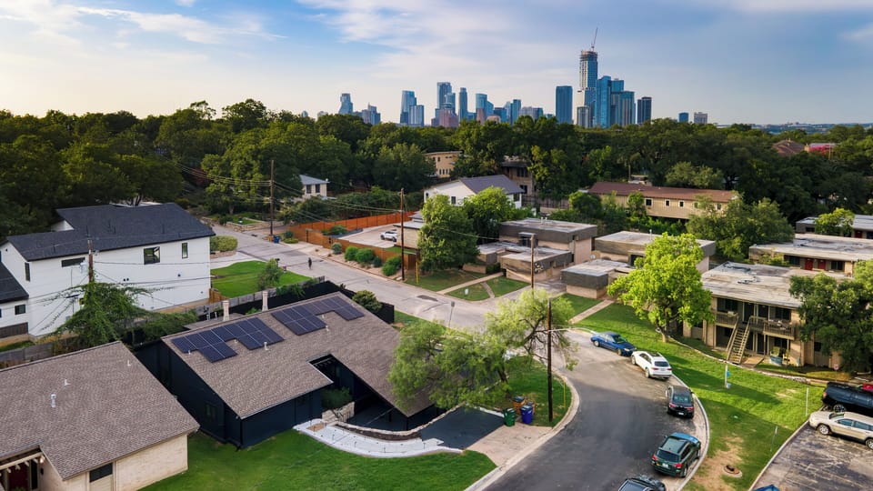 Bird's eye view of the home and it's neighborhood.