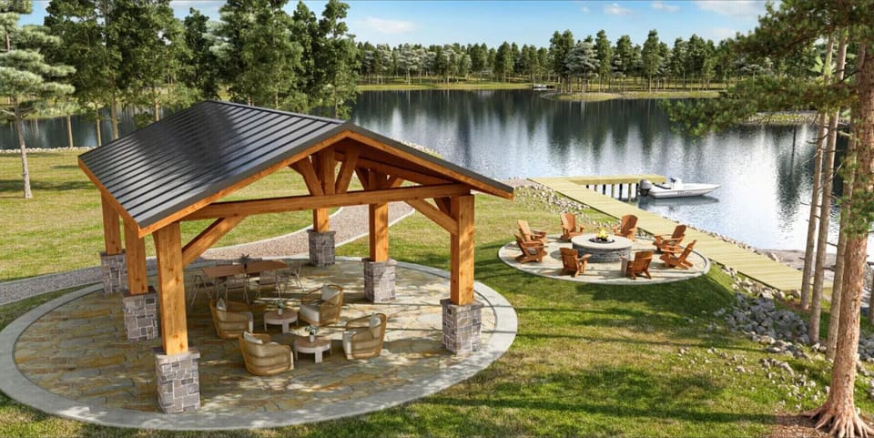 Communal Waterfront With Seating, Firepit, Pier, and 10 Boat Slips