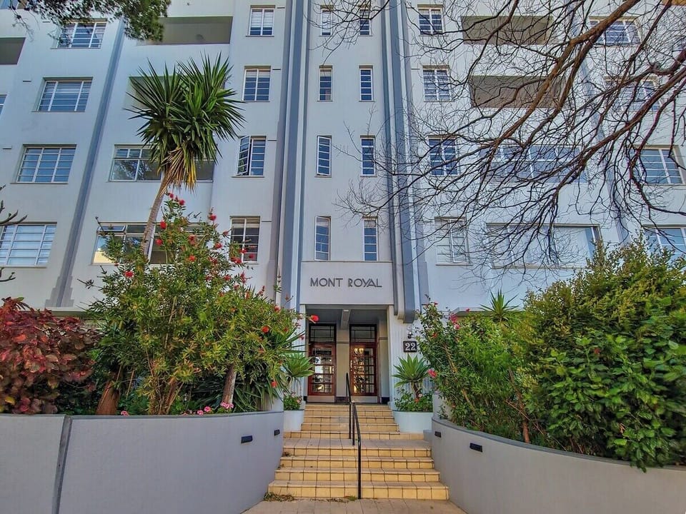 Exterior view of the apartment building