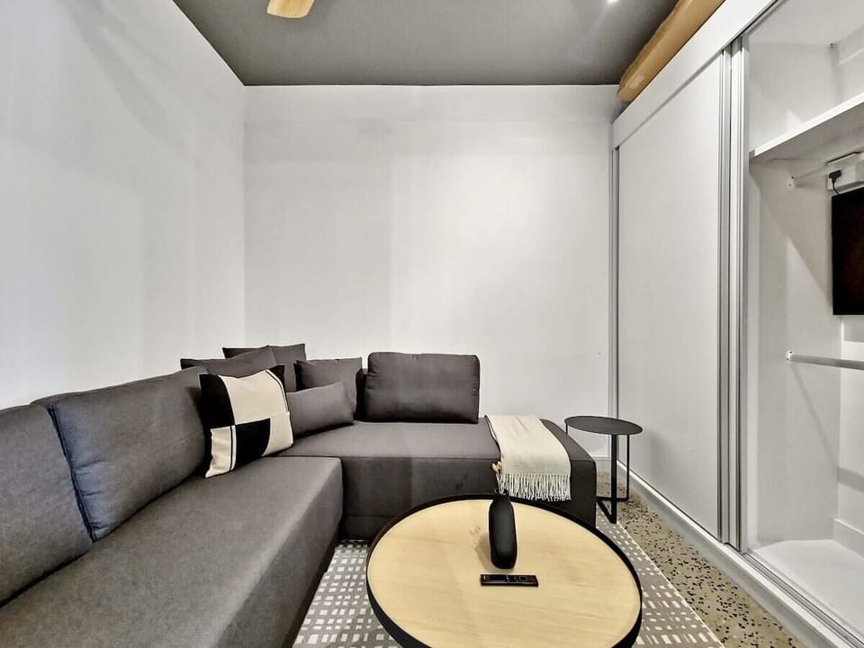 Living Room w Couch that can become a sleeper couch