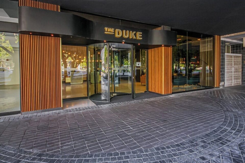 Exterior of the entrance to the apartment building
