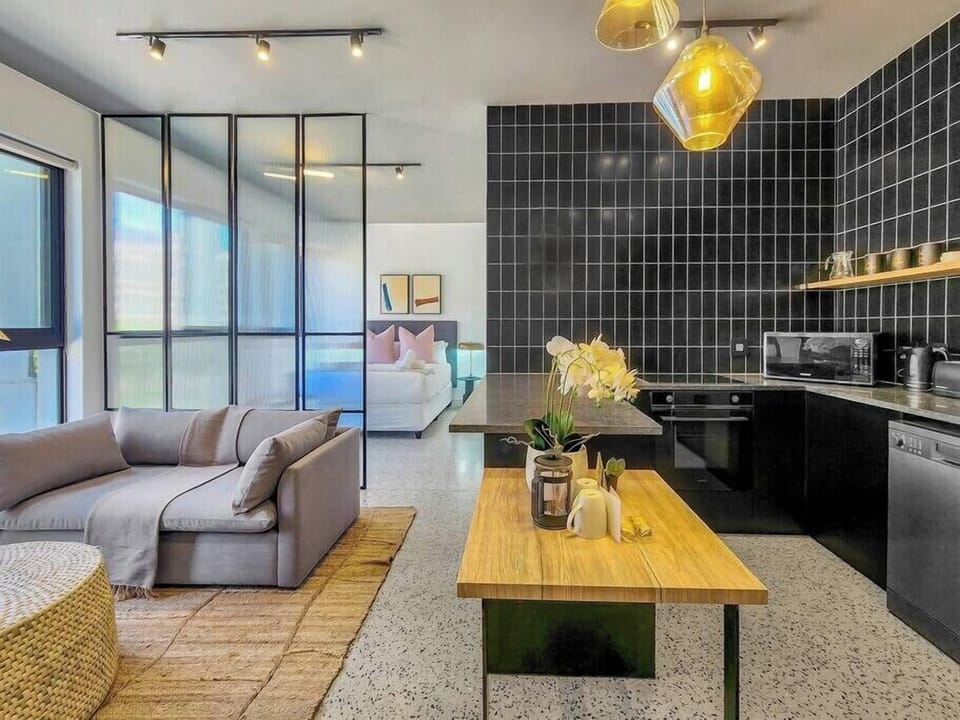 Open plan kitchen and living room area