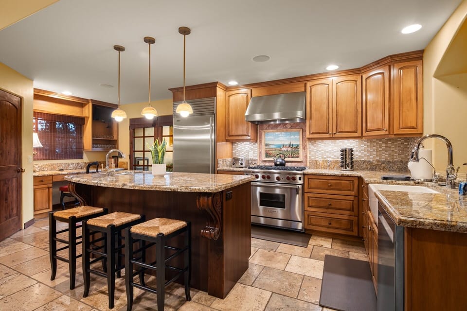 Upscale kitchen with high-end appliances