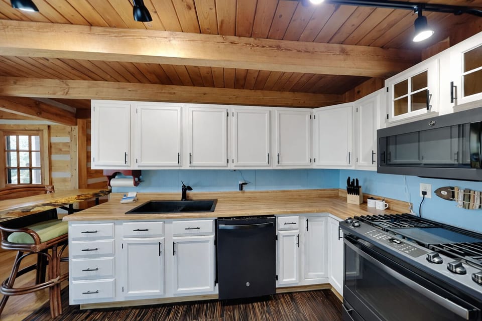 Kitchen with Modern Butcher Block Countertops