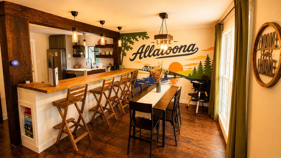 Dinning For up to 10. In this Dinning room Bar area overlooking the kitchen. 