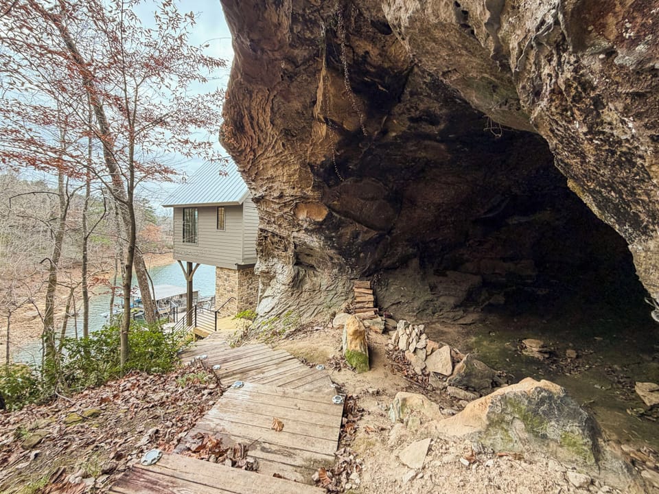 Unique to Halo Cove - this large cave has a fire pit and stays cool all year!