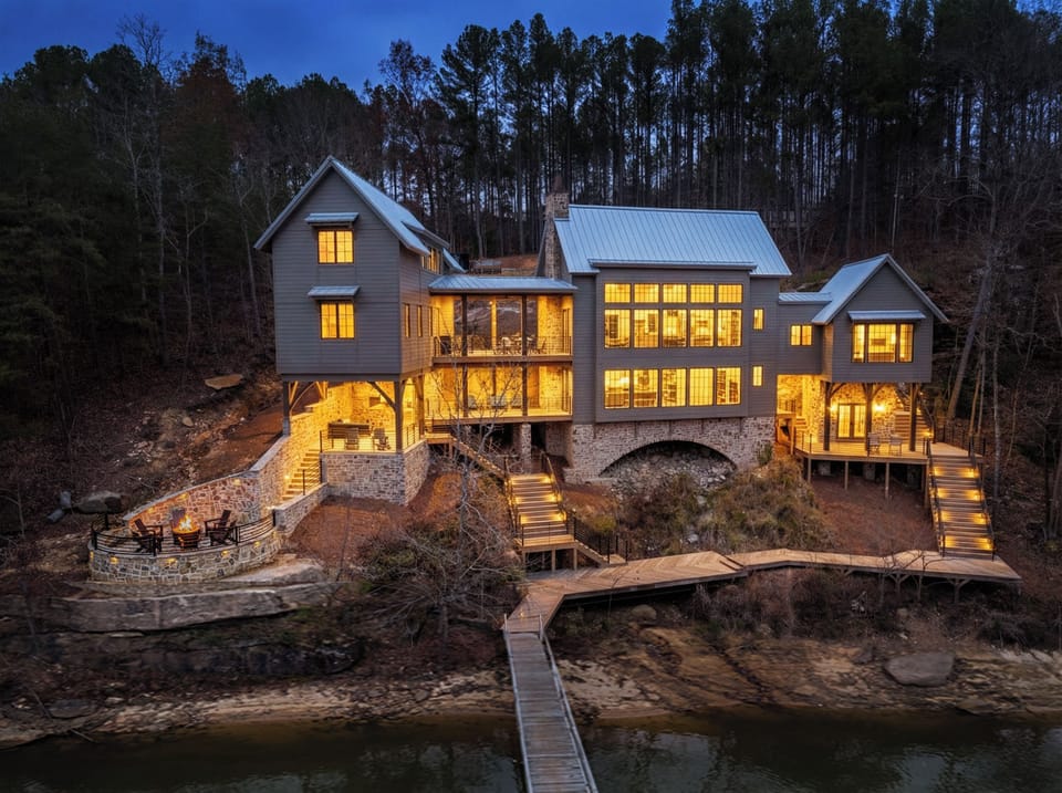 Private cove with 800 feet of water frontage on 14 private acres