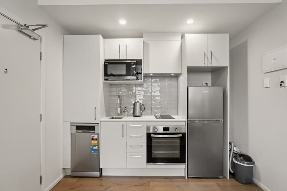 Fully equipped kitchenette with modern appliances