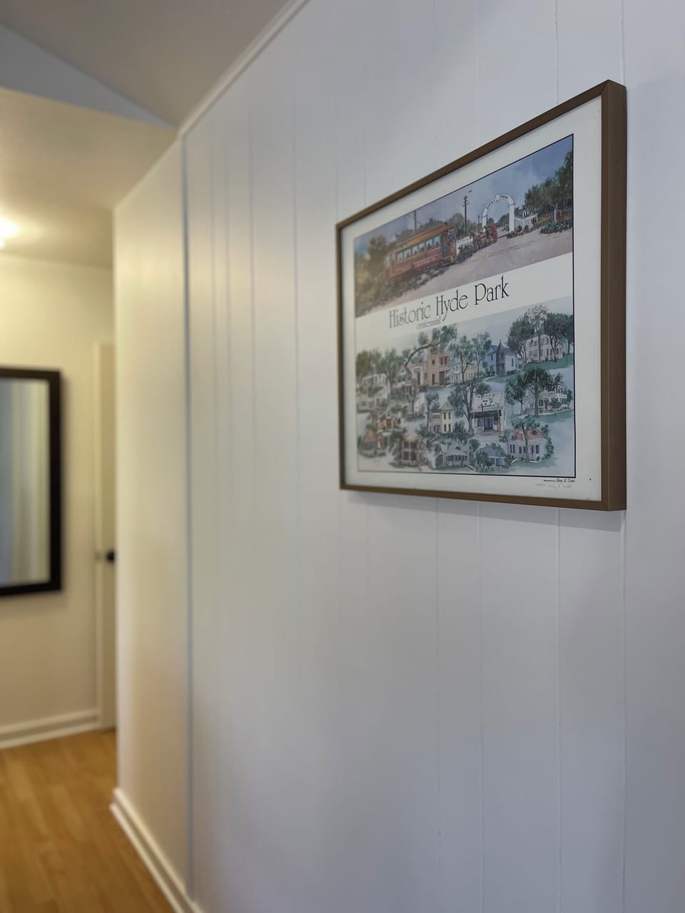 This hallway artwork offers a nod to Austin’s rich history