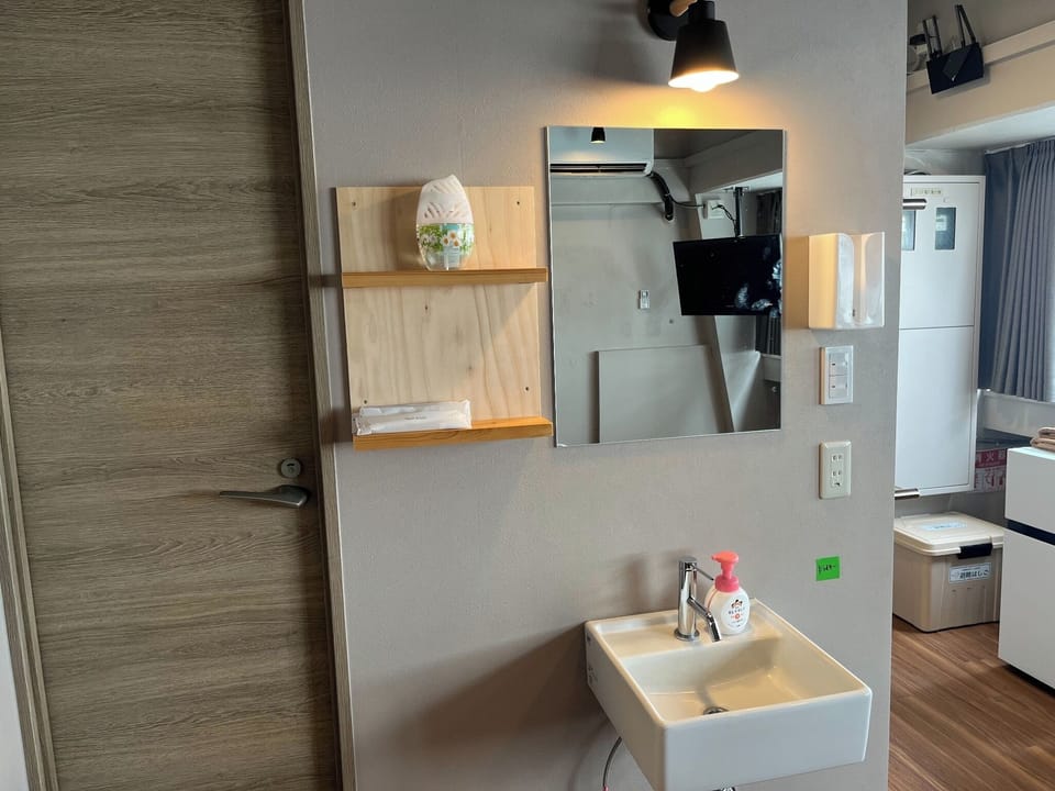 Washbasin, toothbrush, hair dryer