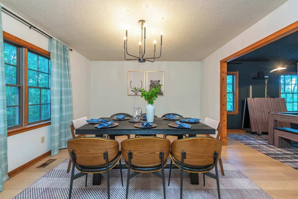 Gather the whole crew! Our spacious dining table seats 8 — perfect for meals, game nights, or late-night laughs.