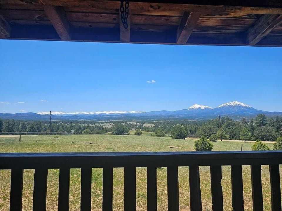 The Sangre de Cristo mountain range from the front porch