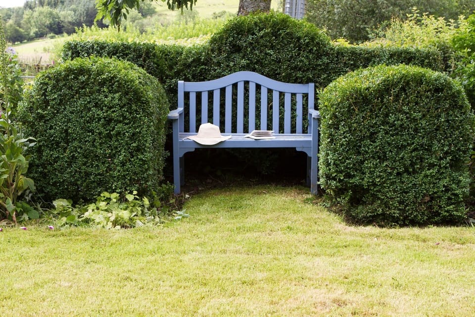 private garden, quiet, peaceful.  birdstong and stream