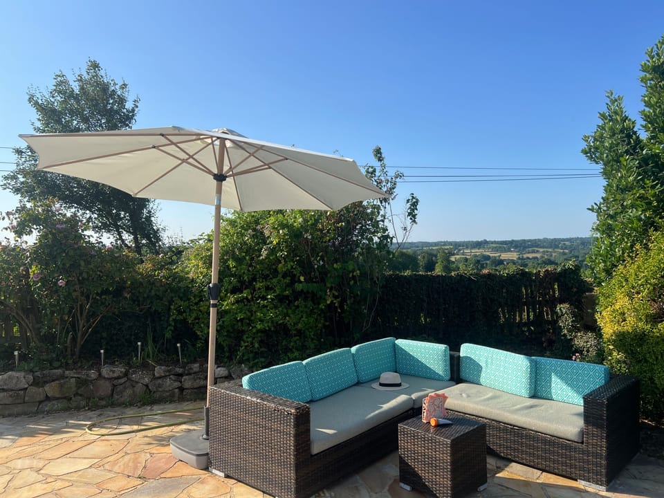 Swimming pool garden furniture with beautiful country side views