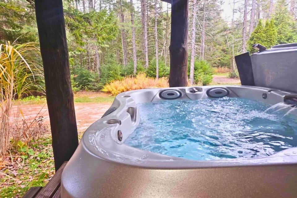 The hot tub on the property offers much privacy! 