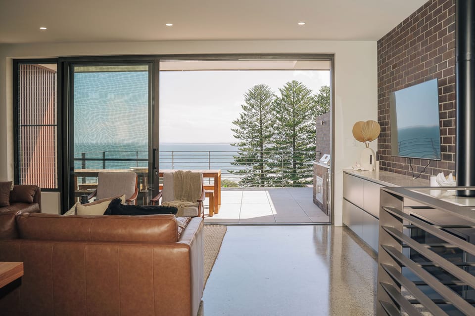 With board games, large tv and open living; guests can relax and enjoy the view.