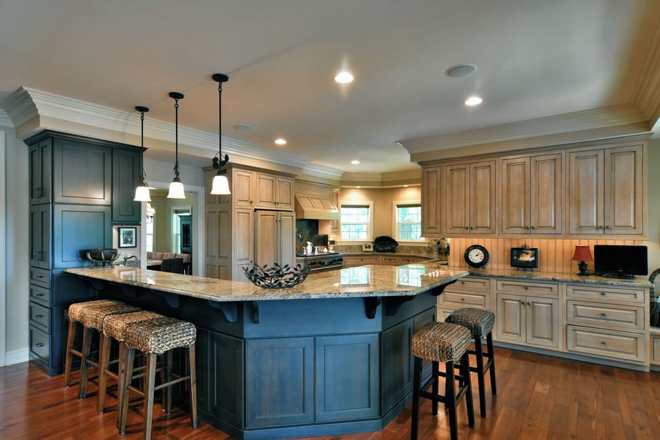 This kitchen is a chef's dream with refrigerated drawers and high end appliances