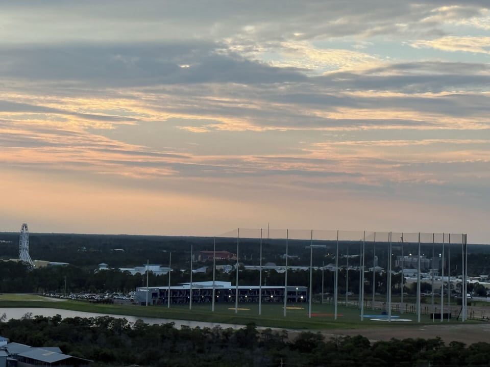 Top Golf view from the top of the resort