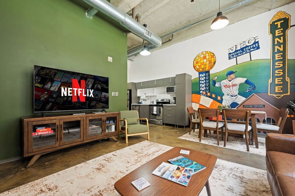Stream your favorite shows on a large 65" TV.