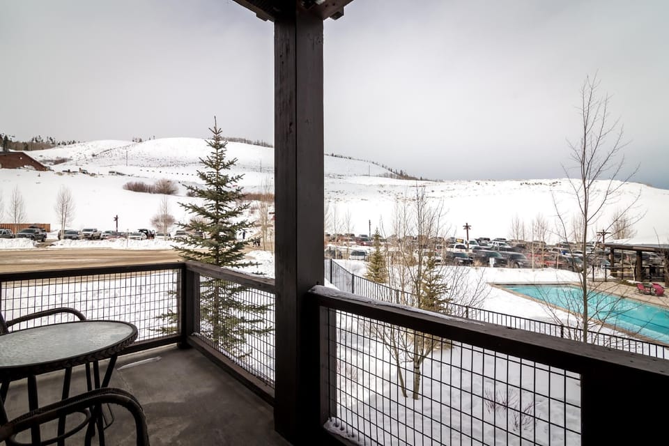 View from the balcony. Enjoy coffee while looking out over the mountains