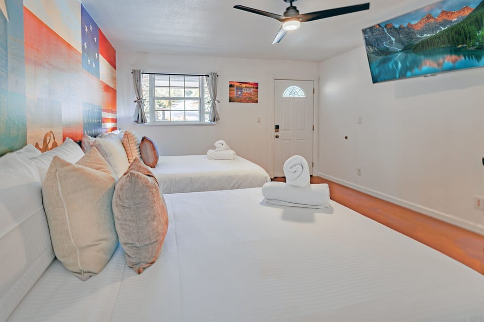 Sink into crisp, luxurious bedding that adds a gentle layer of relaxation to your stay.