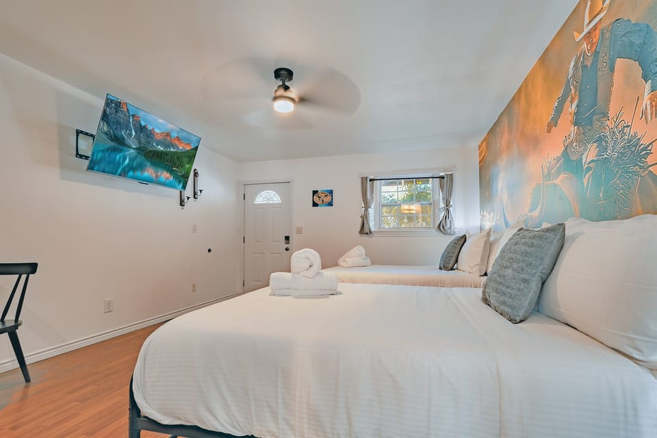 Enjoy the embrace of crisp, high-quality linens that bring a soft, soothing touch to your stay.