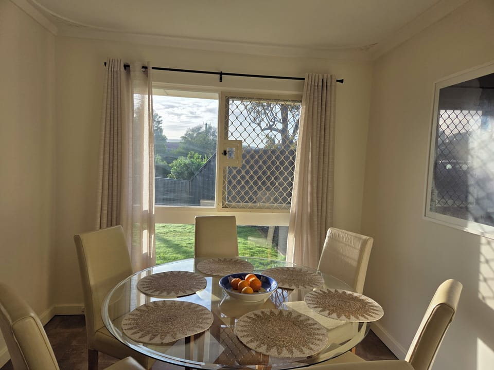 Sunny dining room.