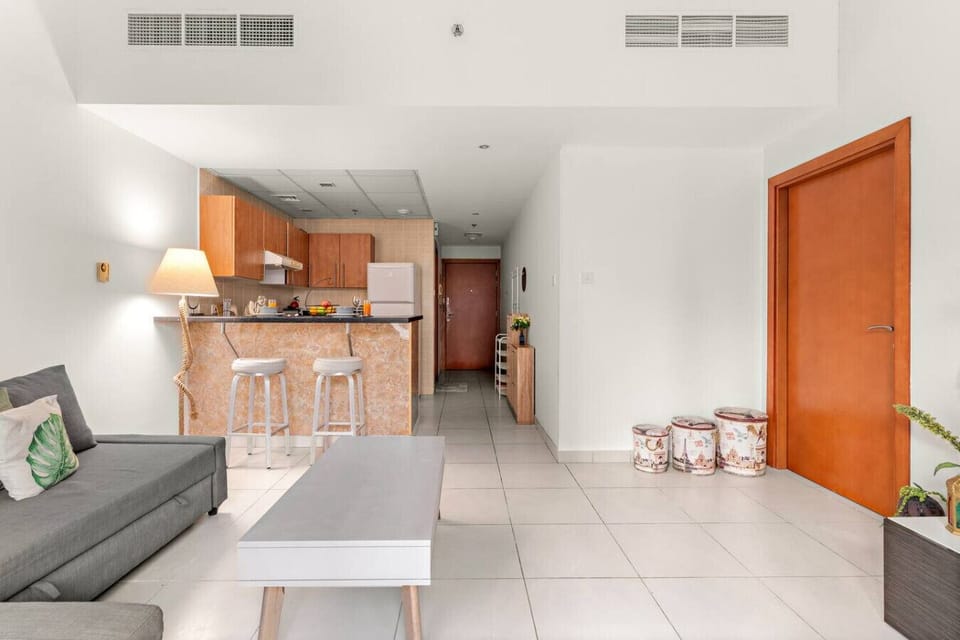 Living Room & Kitchen: Stylishly furnished with vibrant décor, perfect for relaxing and entertaining!