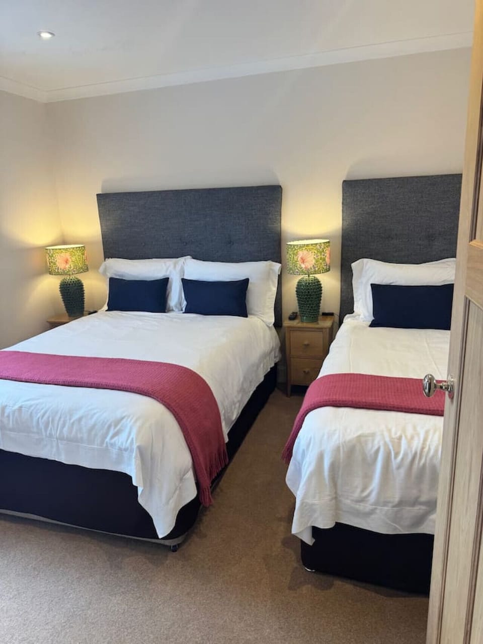 Double and single bed