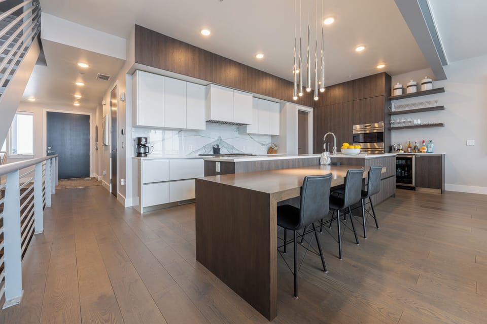 Very modern design with plenty of light.