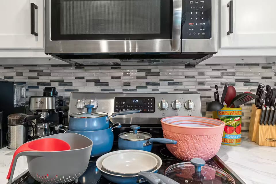 Fully equipped kitchen with cooking essentials