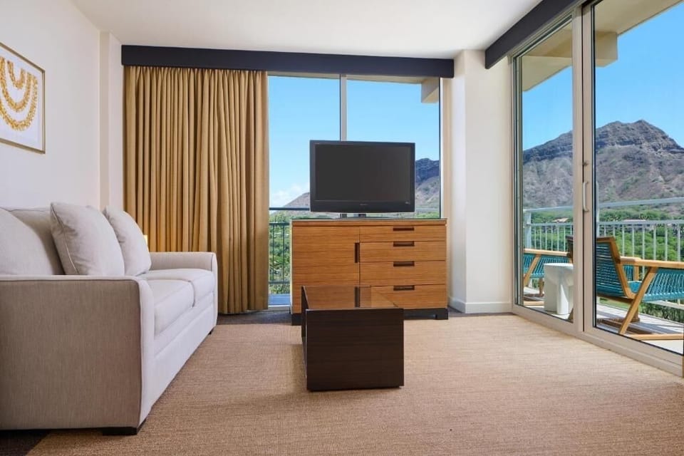Relax indoors while mountain views steal the spotlight outside.
