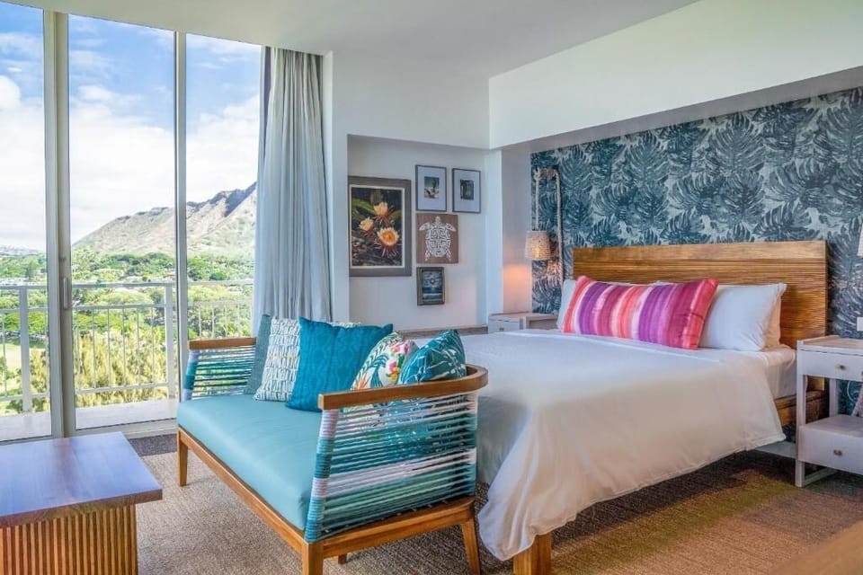 Stretch out in airy comfort with dramatic mountain scenery.