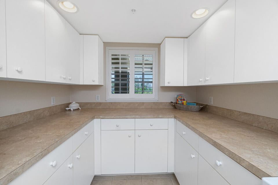 Bright and spacious kitchen area.