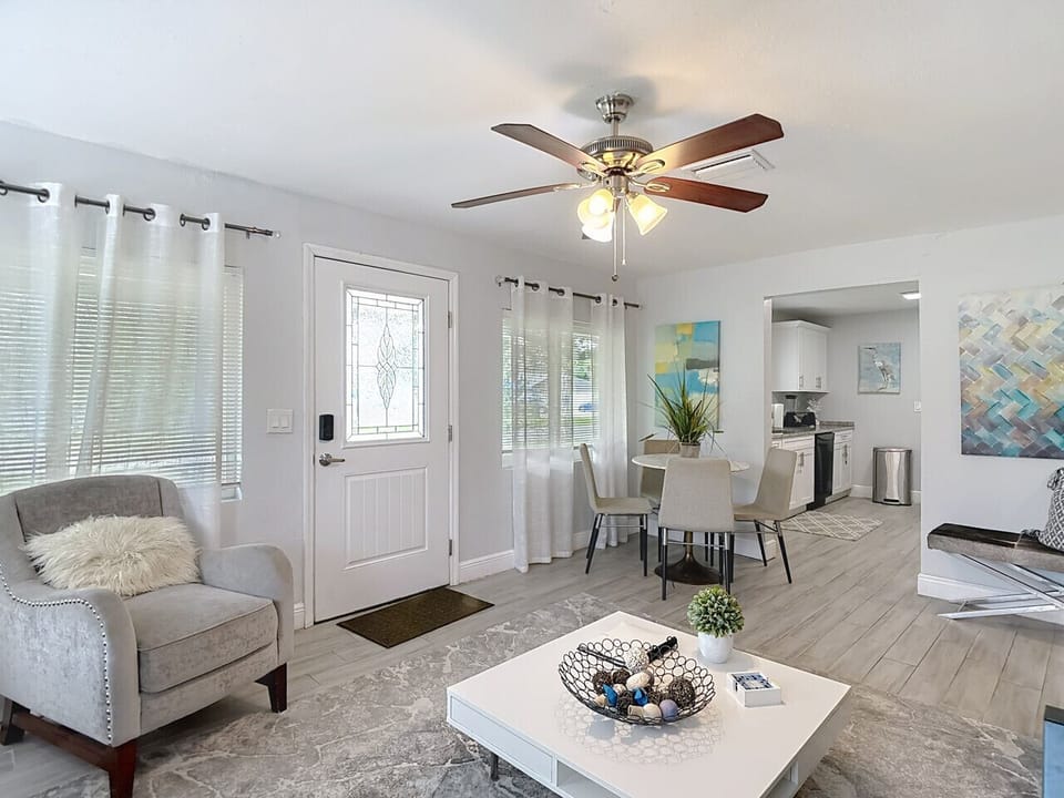 Living room and dining area