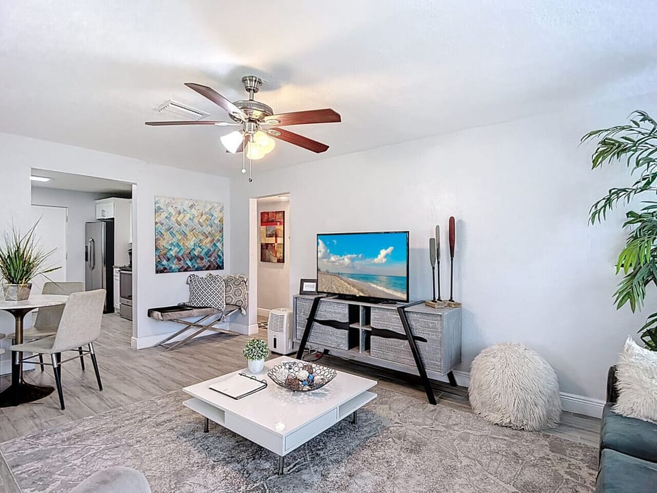 Living room and dining area