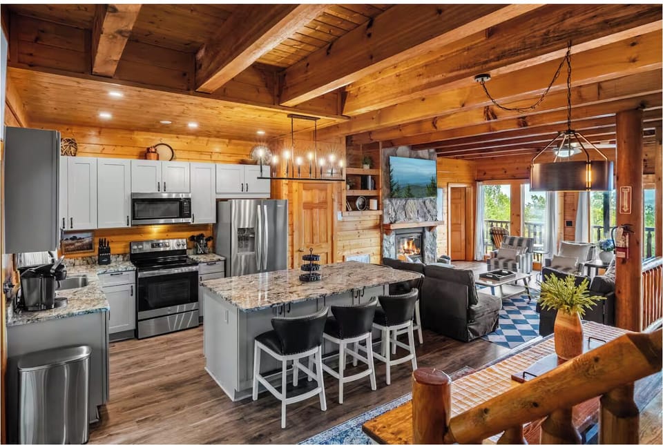 Large kitchen, fully stocked, ready to make an amazing meal and entertain!