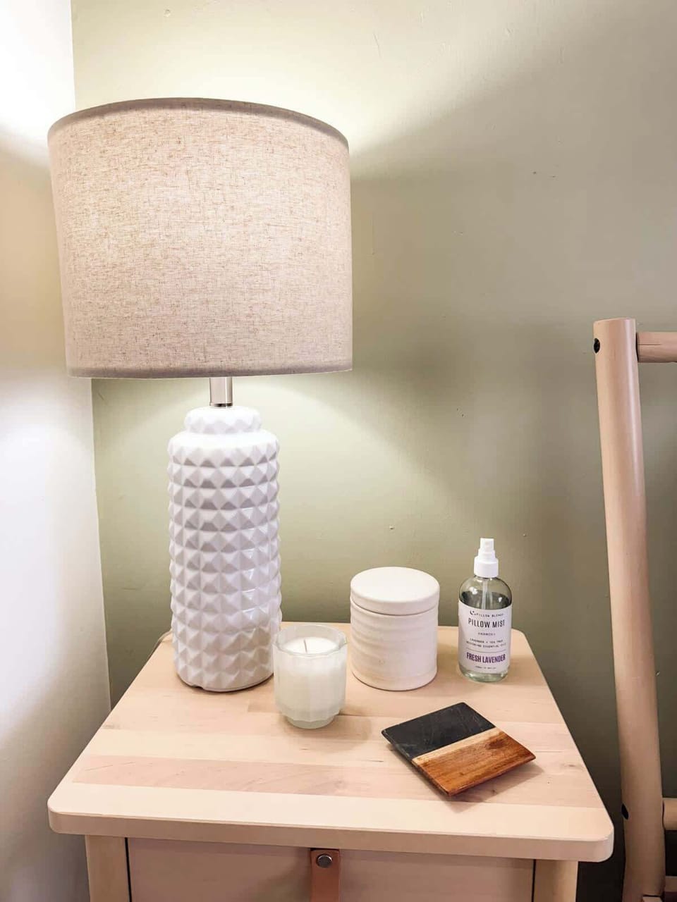 We try to always have some lavender pillow spray handy, for a relaxing evening routine. 