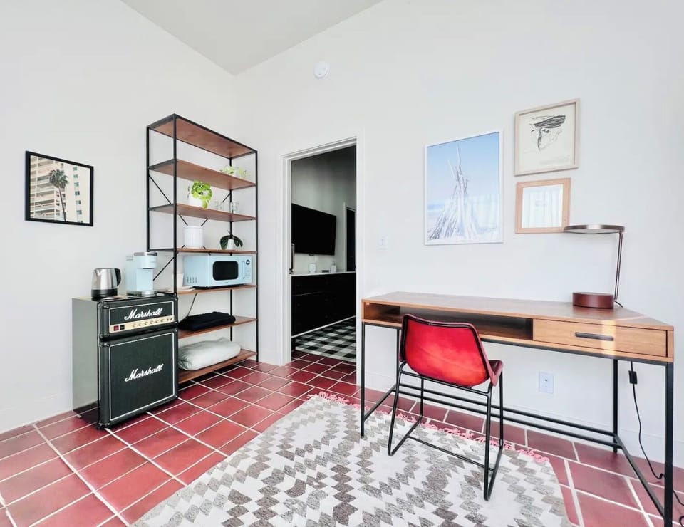 work desk in the living area